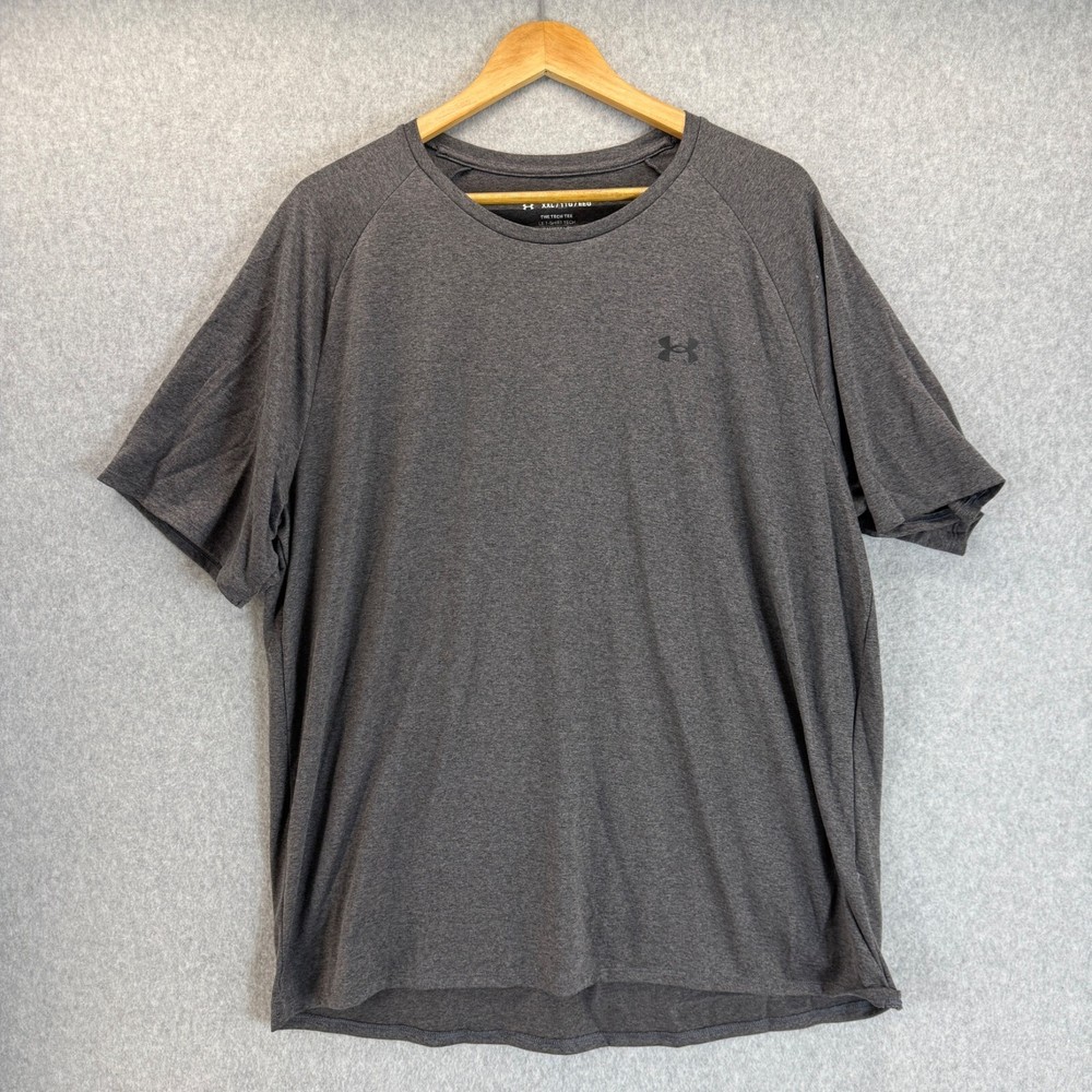 Under Armour Mens The Tech Tee Shirt T-Shirt Athletic Charcoal Gray Size XXL