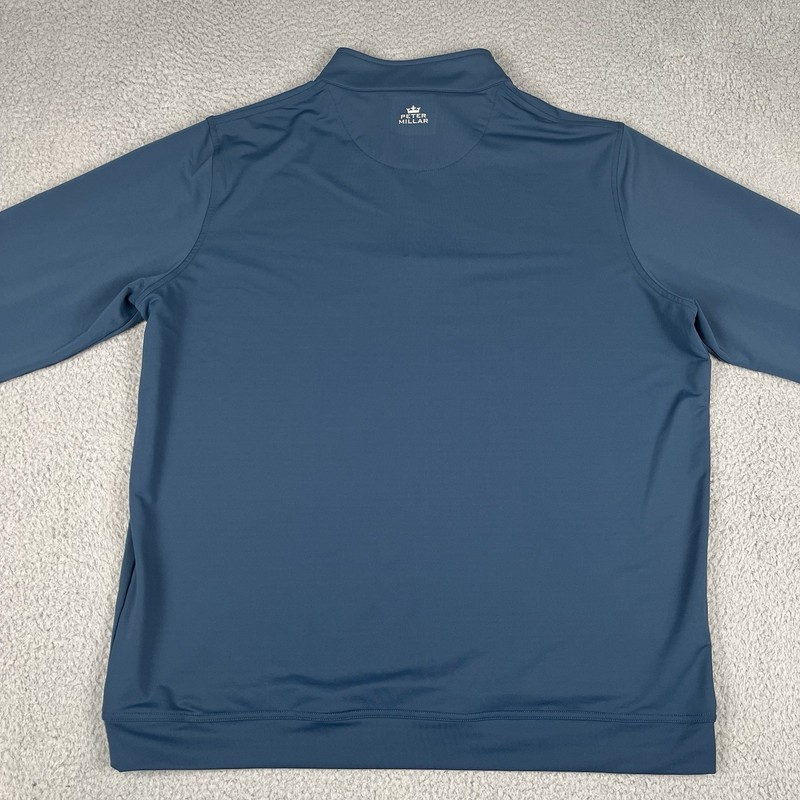 Peter Millar Pullover Mens XXL Blue Perth Stretch Performance Zip Golf Sweater gallery