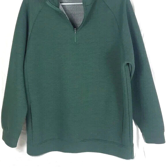 Berkley Jensen Mens Pull Over Long Sleeve Top Medium Half-Zip Sweat Shirt Green gallery