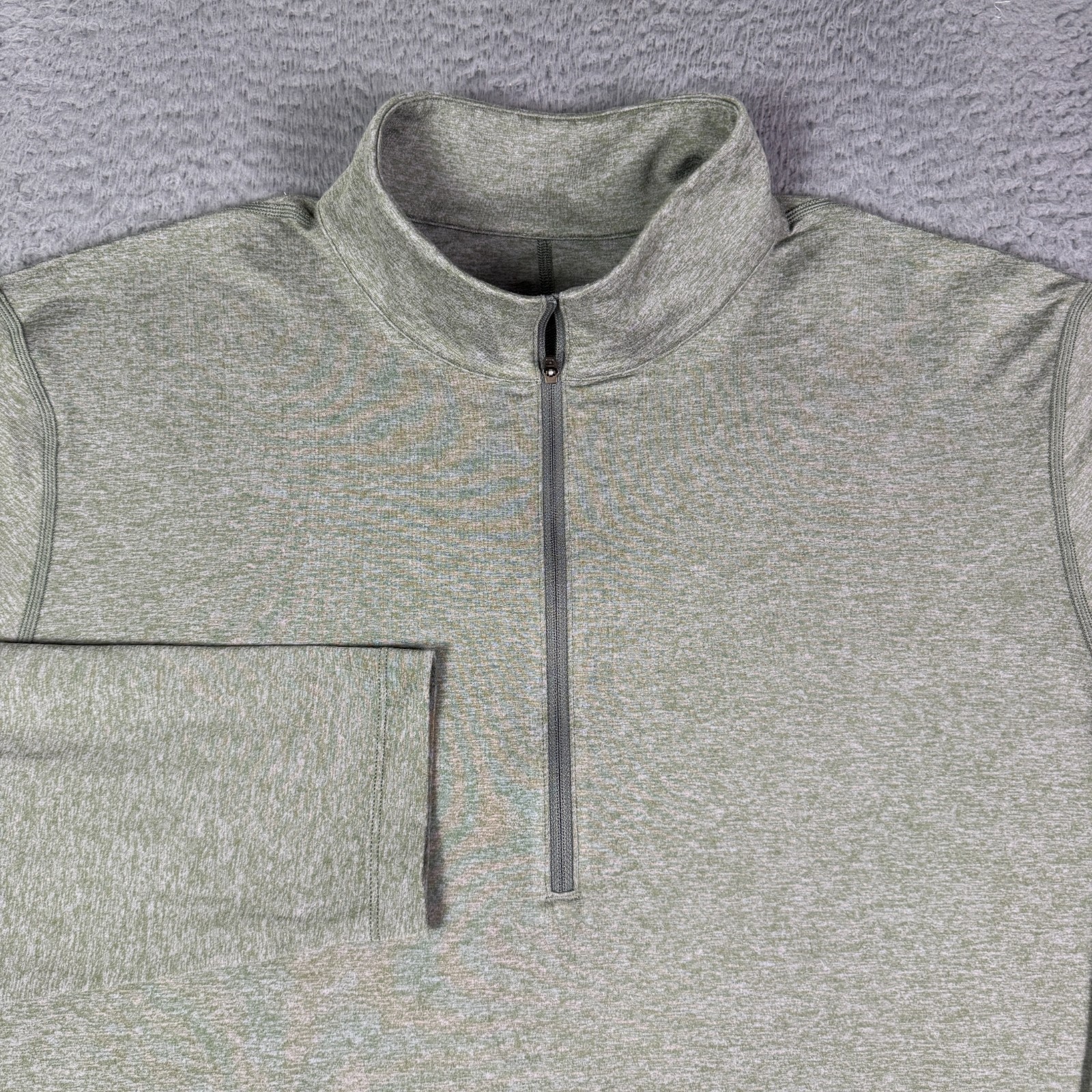 Lululemon Soft Jersey 1/2 Zip Pullover Mens 2XL Green Soft Gym Lounge Stretch gallery