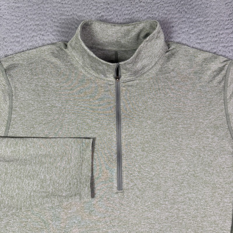Lululemon Soft Jersey 1/2 Zip Pullover Mens 2XL Green Soft Gym Lounge Stretch gallery