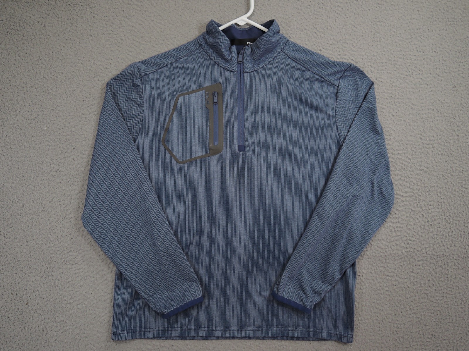 RLX Ralph Lauren Pullover Medium Blue Luxury Jersey Herringbone 1/4 Zip gallery