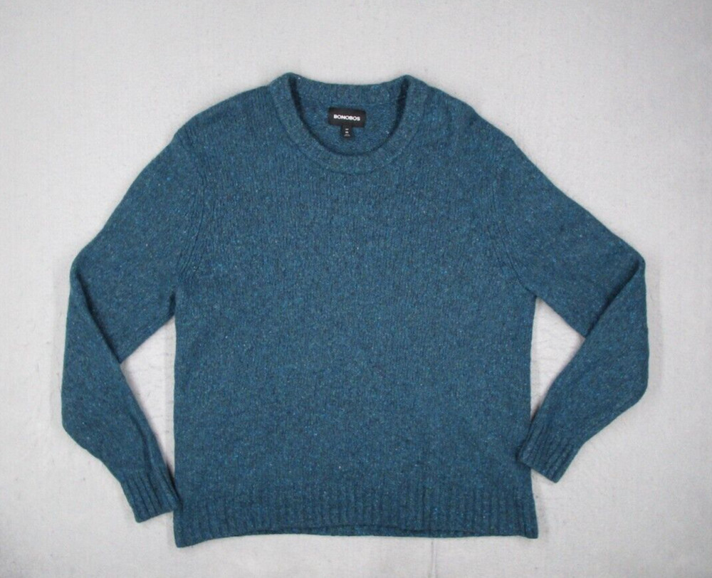 Bonobos Sweater Mens 2XL XXL Blue Slim Merino Wool Alpaca Blend Knit Pullover