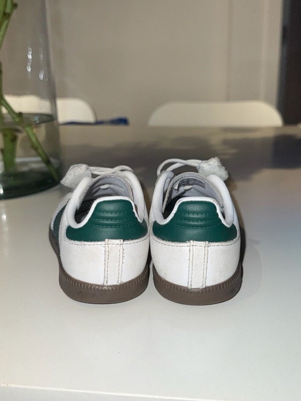 Adidas Samba Toddler Shoes White Green Size 9.5K gallery