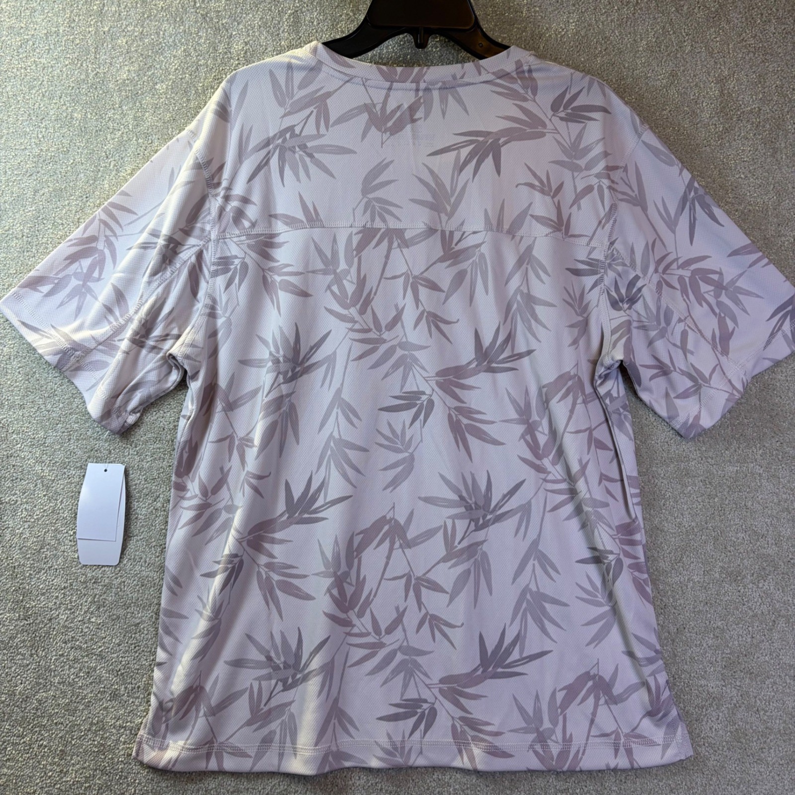 Spalding Performance T-Shirt Mens Large Lilac Ash Bamboo Print Short Slv RLG0002 gallery