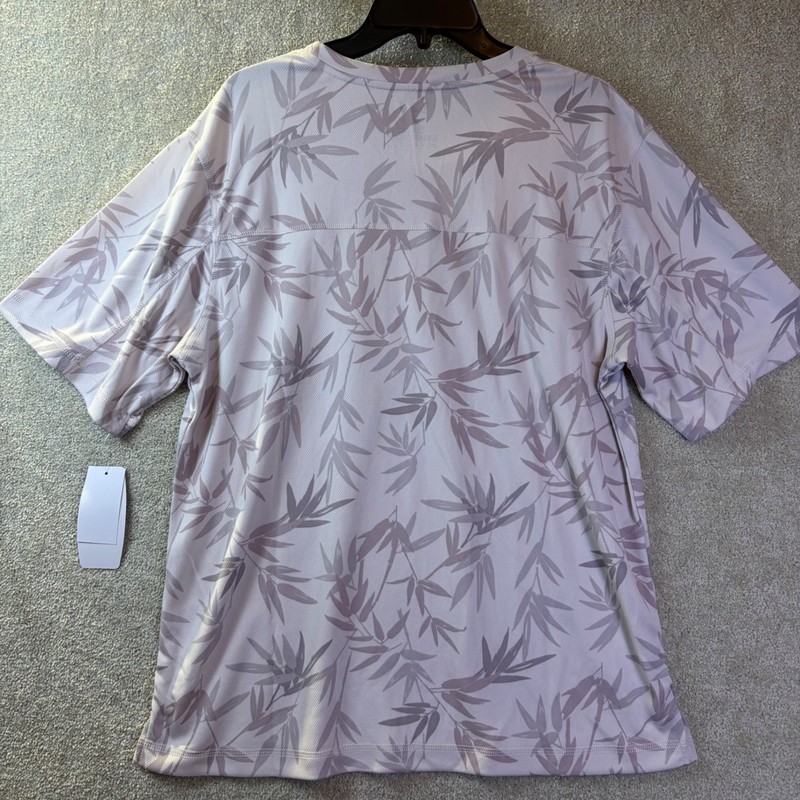 Spalding Performance T-Shirt Mens Large Lilac Ash Bamboo Print Short Slv RLG0002 gallery