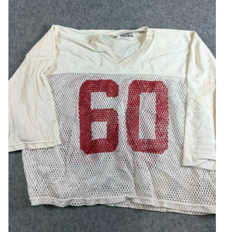 Vintage Wisconsin Badgers Mesh Football #60 Jersey Men XXL Sand Knit Team Issue