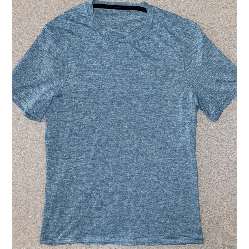 Lululemon Men Drysense Mesh Shirt Blue Heather Size XS Reflector Stripe gallery