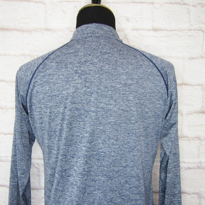 TESLA Employee Men's size M Athletic 1/4 Zip Pullover Shirt Top Heather Blue gallery