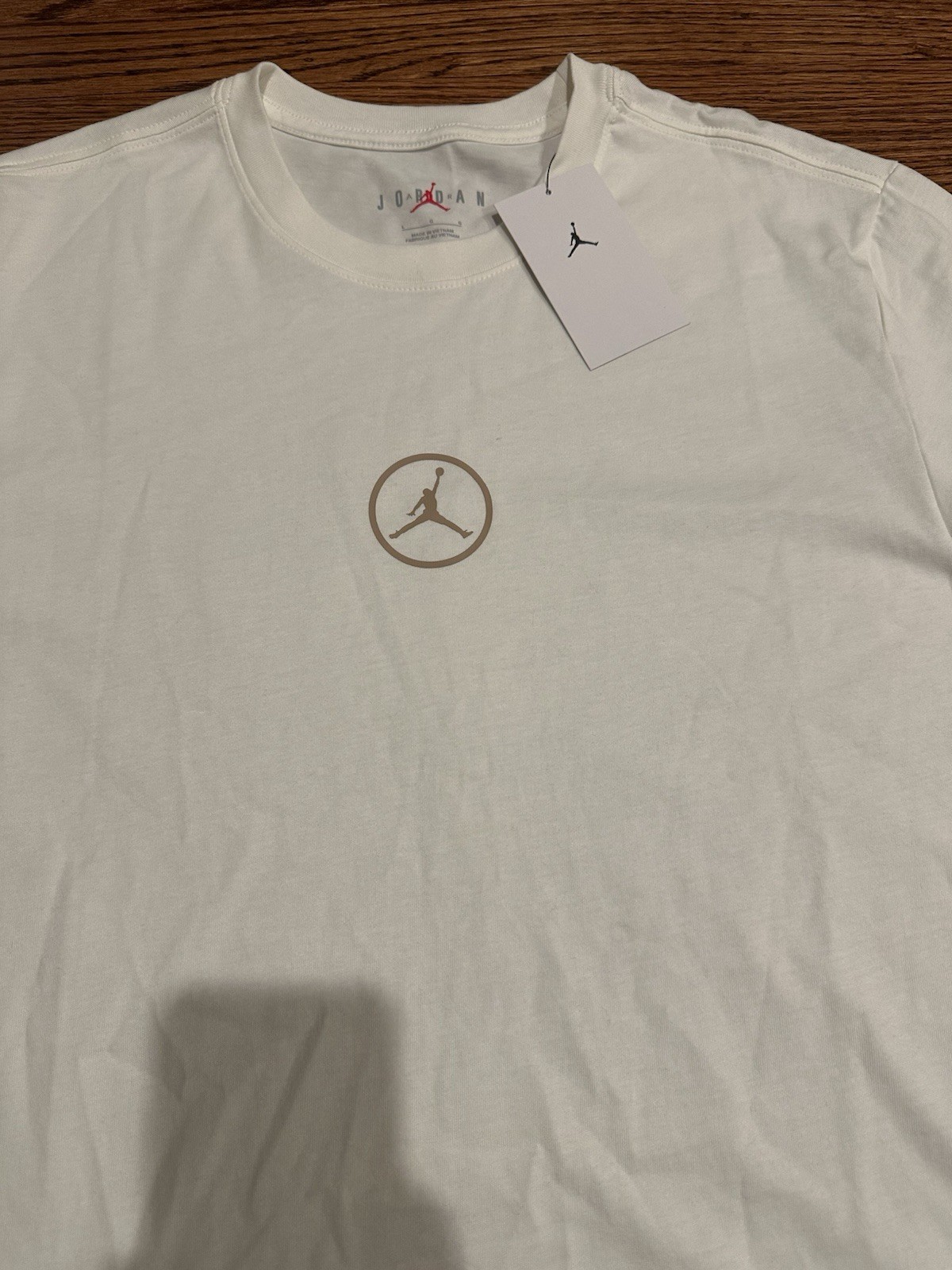 Nike Air Jordan Jumpman Circle Logo T-Shirt Mens Large Sail/Desert HJ2338-133 gallery