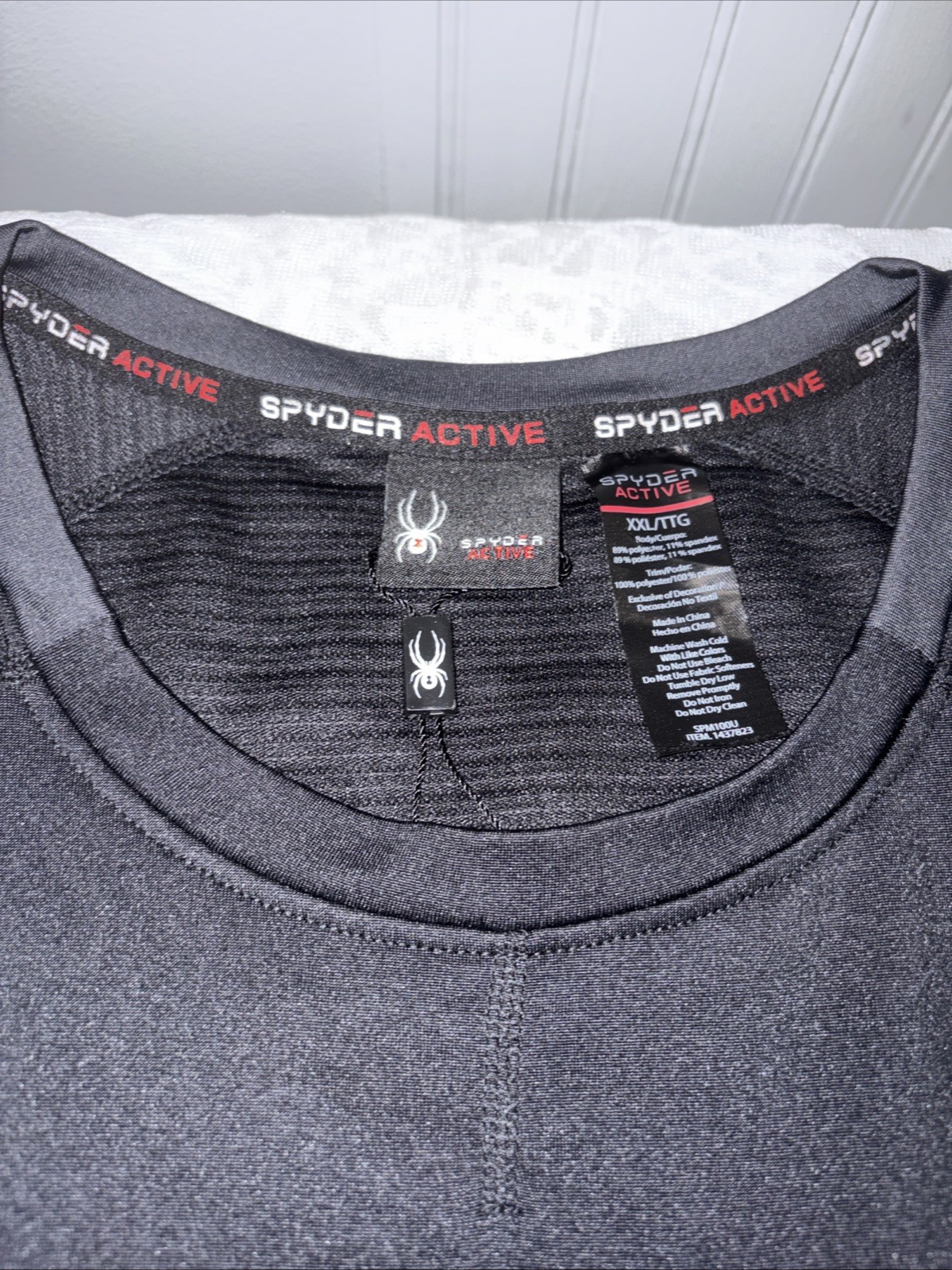 Spider Active Men’s Long Sleeve Shirt - Black - Active Wear - Size XxLarge gallery