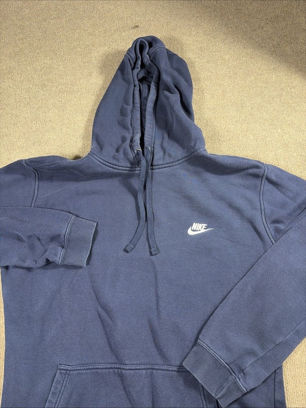 Nike Sportswear Mens Club Fleece Navy Blue Hoodie Sweatshirt Size XXLT gallery
