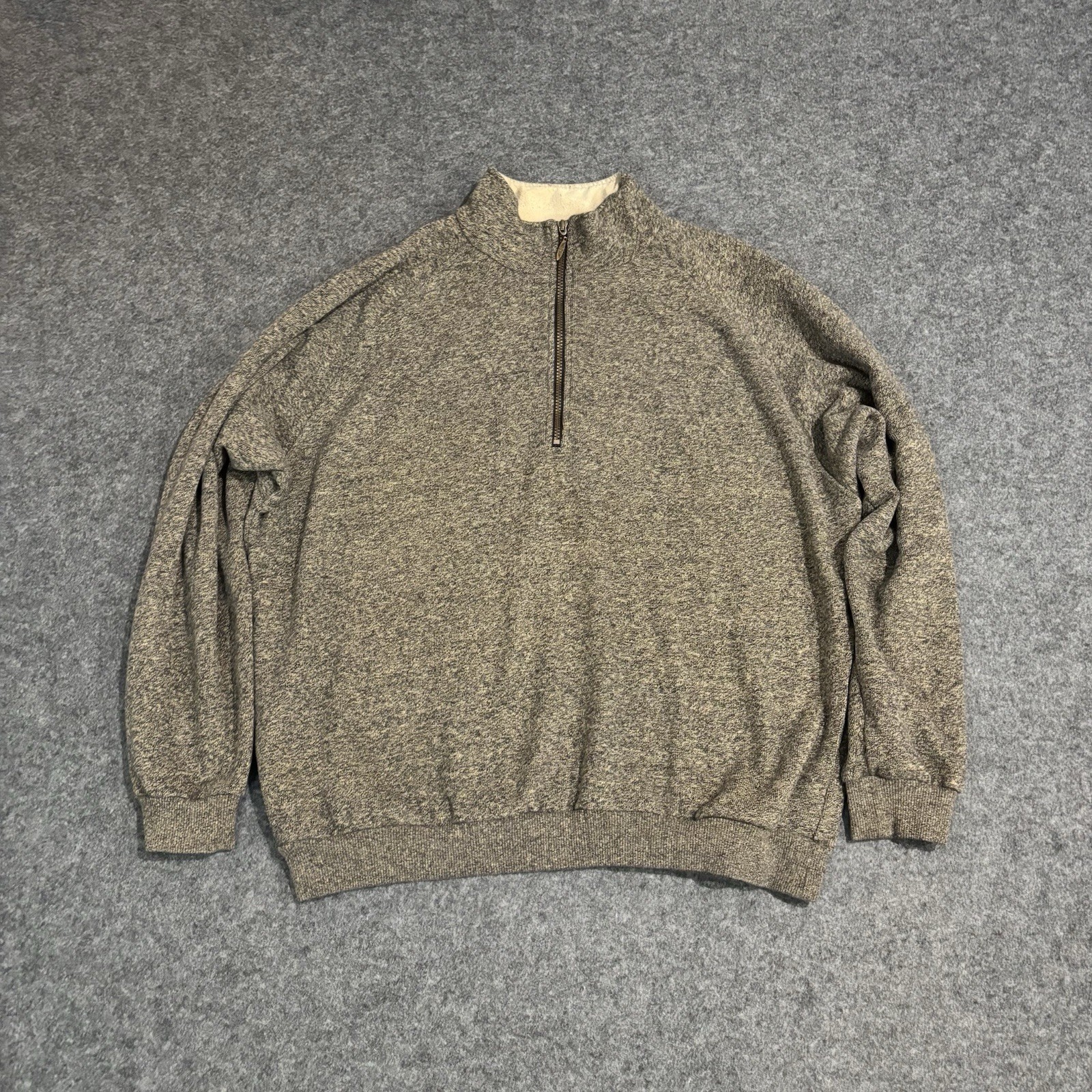 Straight Down 1/4 Zip Pullover Men’s Large USA Made Brown gallery