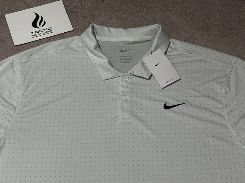 Nike Dri-FIT Polka Dots Swoosh Golf Polo All Over Print White 2XL XXL FZ5648-100 gallery