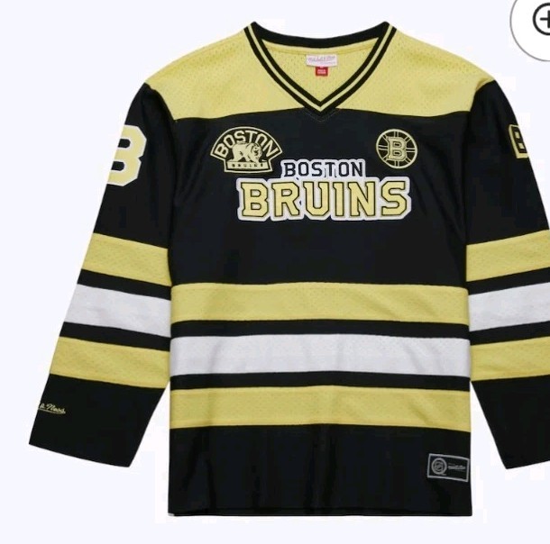 Mens Mitchell & Ness NHL STATESIDE PASTEL V-NECK LS JERSEY BOSTON BRUINS Large gallery