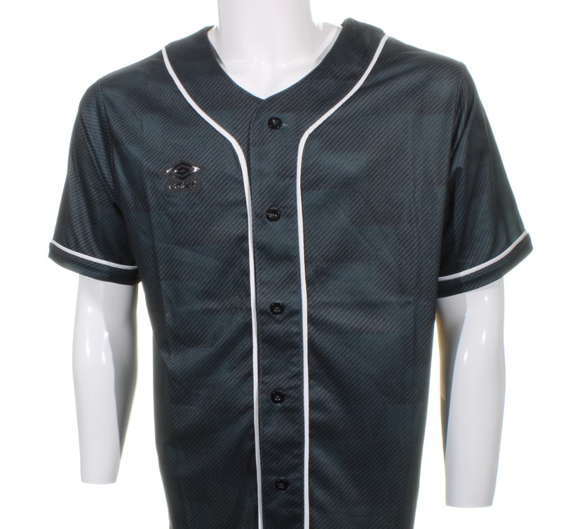 Umbro Men's Relaxed Button Front Baseball Shirt Black - White Short Sleeve Sz M gallery