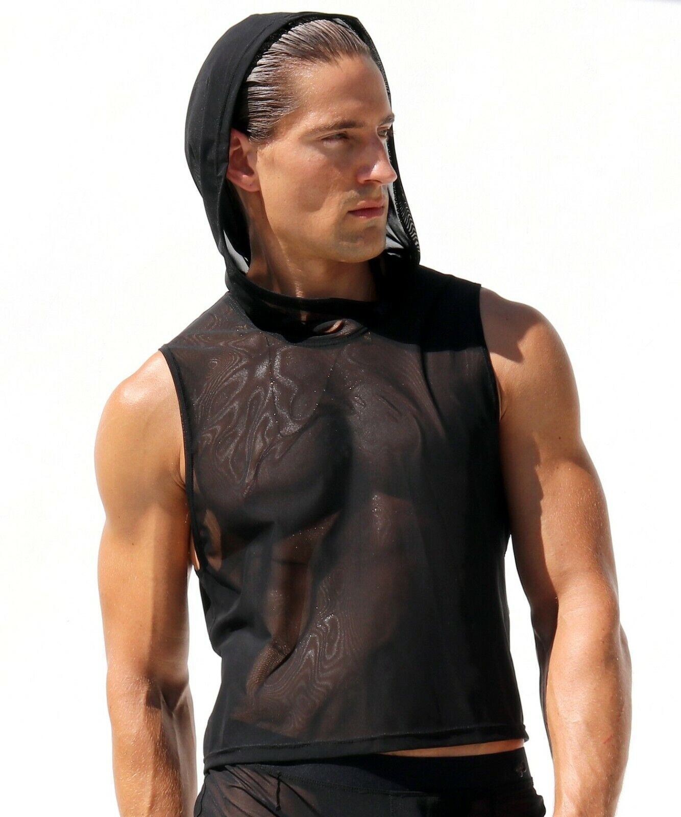 M/L RUFSKIN IGON Tank top Croped Sleeveless Hoodie See-through Tulle Power 46 gallery