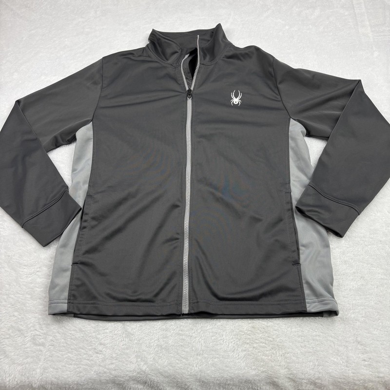 Spyder Pullover Mens M Gray Full Zip High Neck Lightweight Moisture Wicking gallery