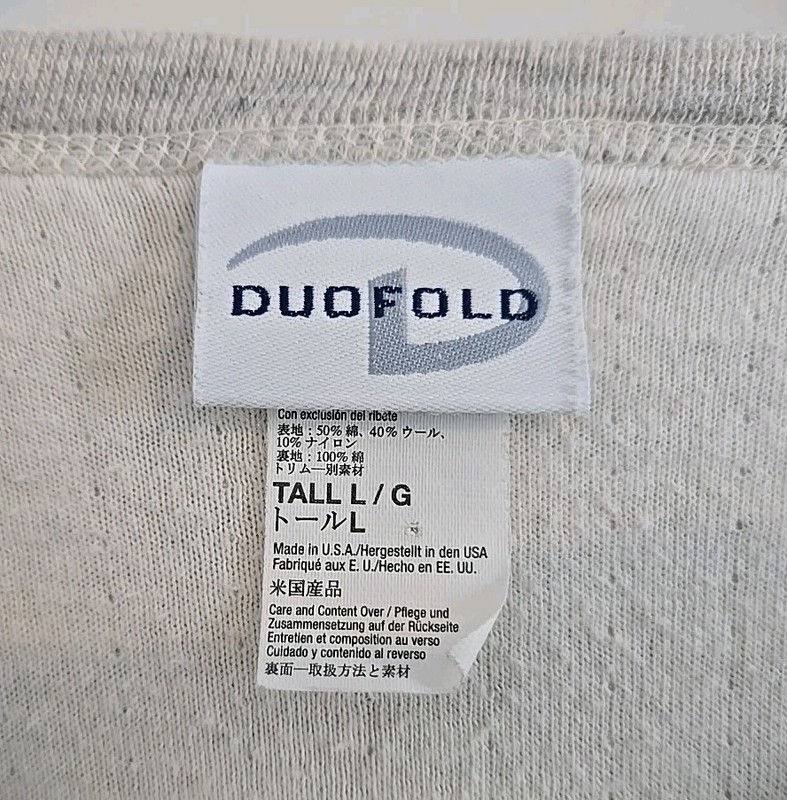 Men's Vintage Duofold Double Layer Thermal Shirt Wool Blend Tall Large USA Made gallery