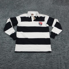 Barbarian Rugby Shirt Mens Small White Navy Striped Long Sleeve Jersey NWT