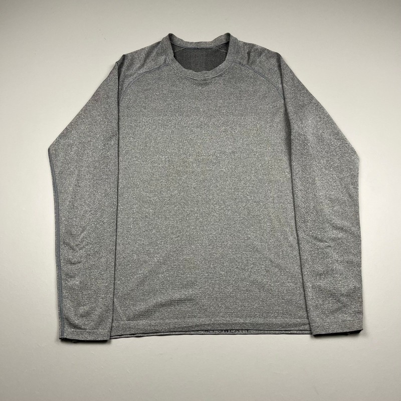 Lululemon Metal Vent Tech Long Sleeve Shirt Mens M Gray Mesh Knit Activewear gallery