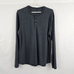 Lululemon Activewear Henley Tee Men’s Dark Gray Stretch T-Shirt Medium