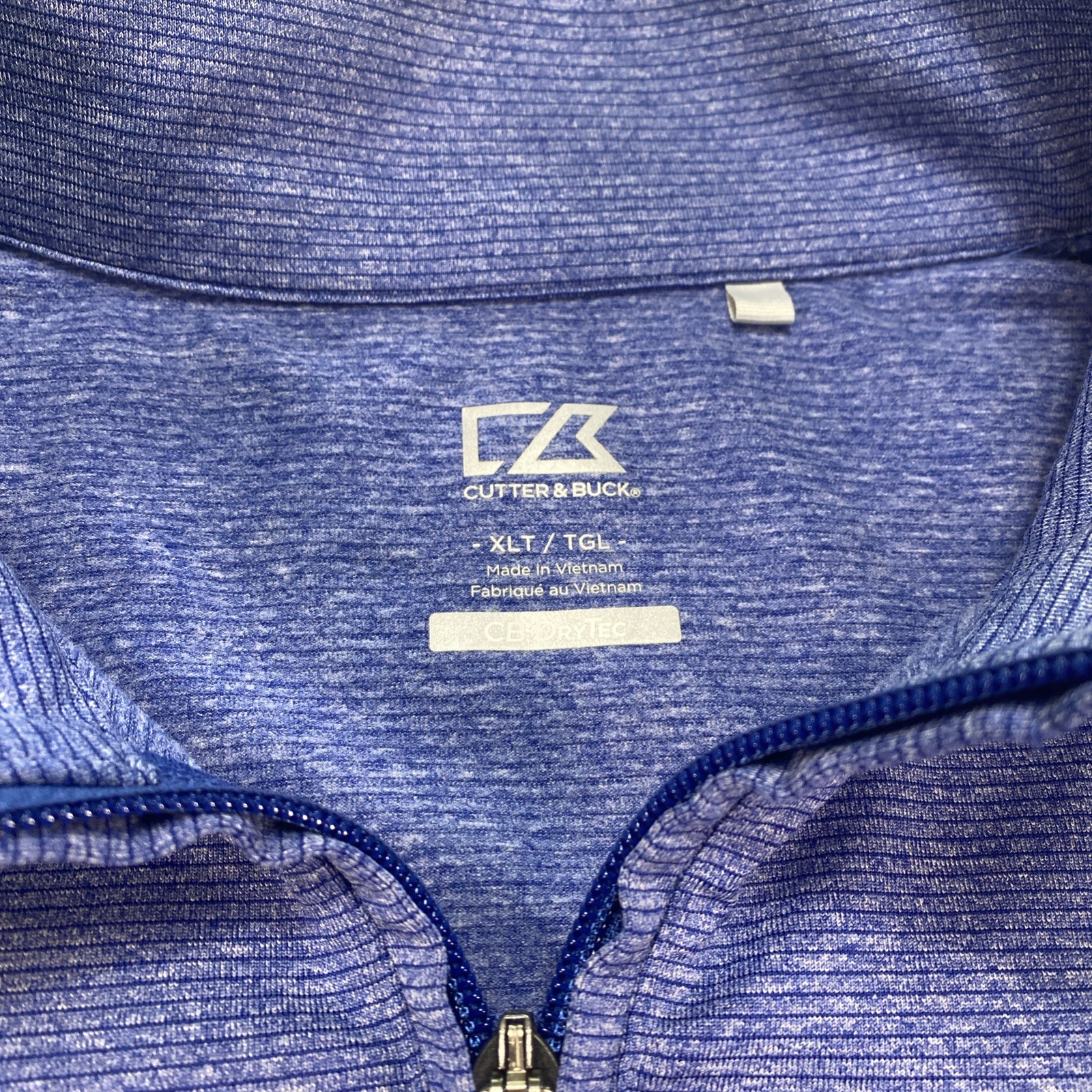 Cutter & Buck Mens CB DryTec Moisture Wicking Blue Quarter-Zip Pullover XL Tall gallery