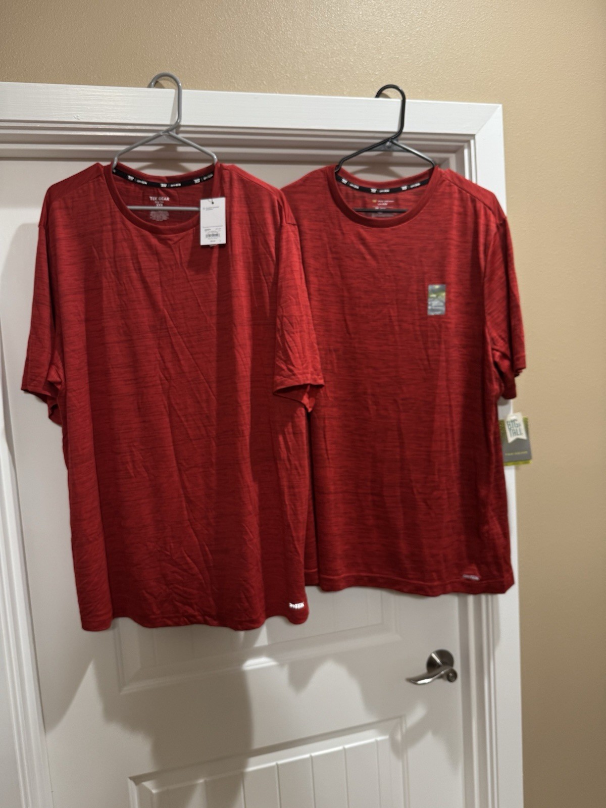 Tek Gear DryTek Moisture Wicking Heathered Red Crew Neck T-Shirt Men's 2XL B&T gallery
