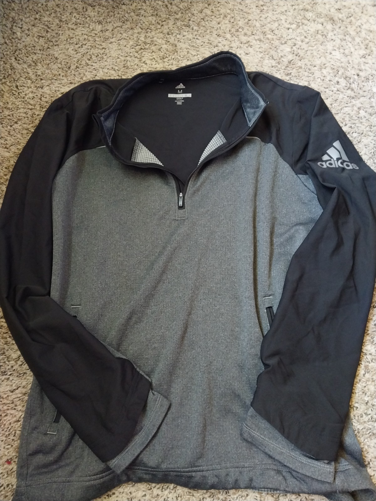 Adidas Golf Men's Size M Quarter Zip Lightweight Pull Over Nylon Blend Logo gallery