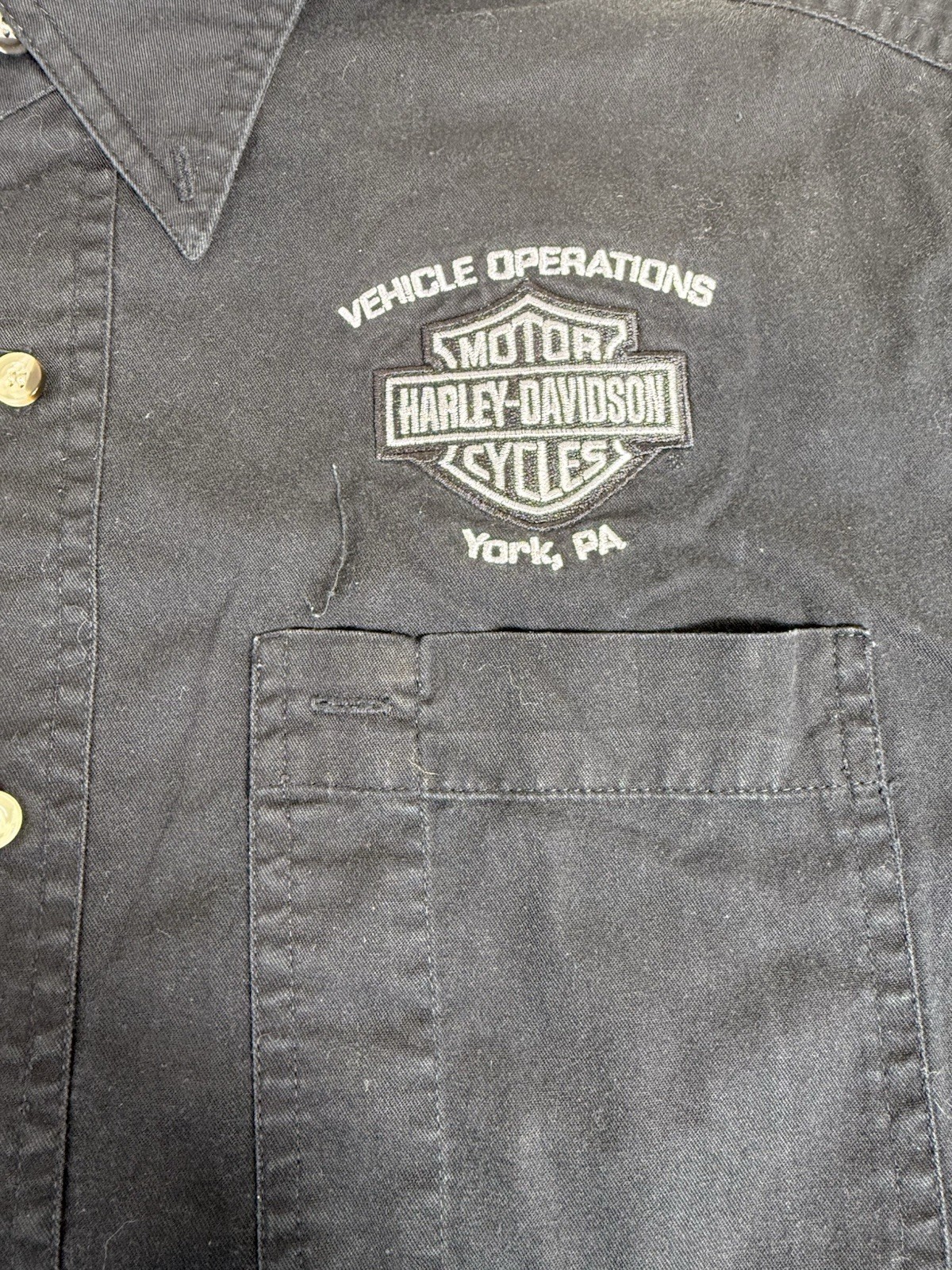 Harley-Davidson Vehicle Operations York PA Button Shirt Black Sz S gallery
