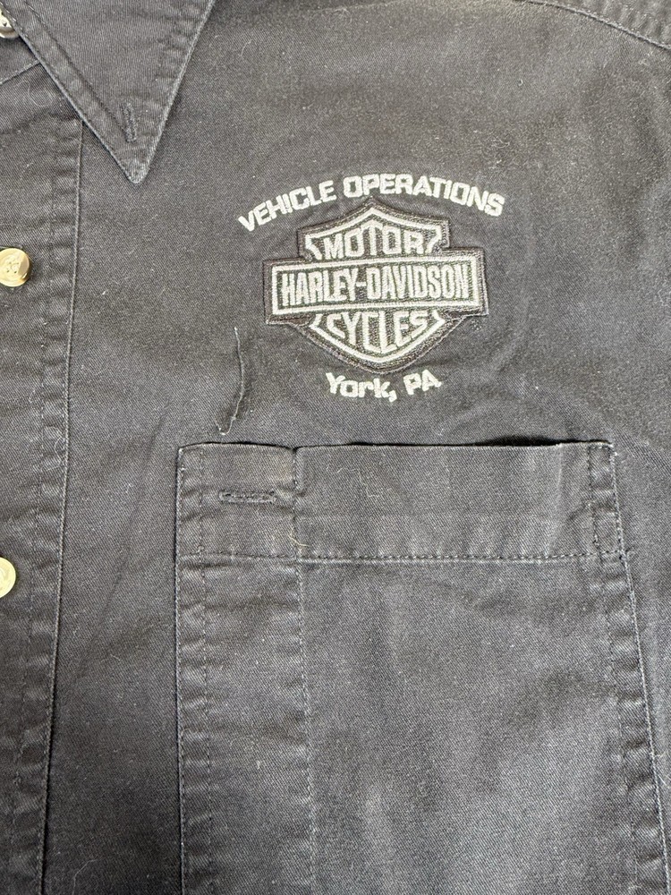 Harley-Davidson Vehicle Operations York PA Button Shirt Black Sz S