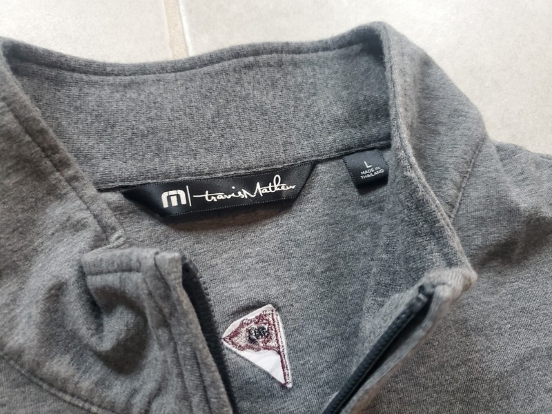 Travis Mathew Men's Large Golf Pullover Shirt 1/4 Zip Long Sleeve Gray Pockets gallery