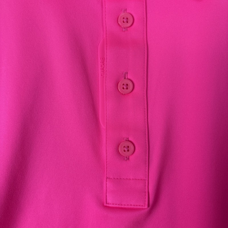 G/FORE G4 Men’s Essential Tech Pique Polo Neon Pink Golf Shirt Medium gallery