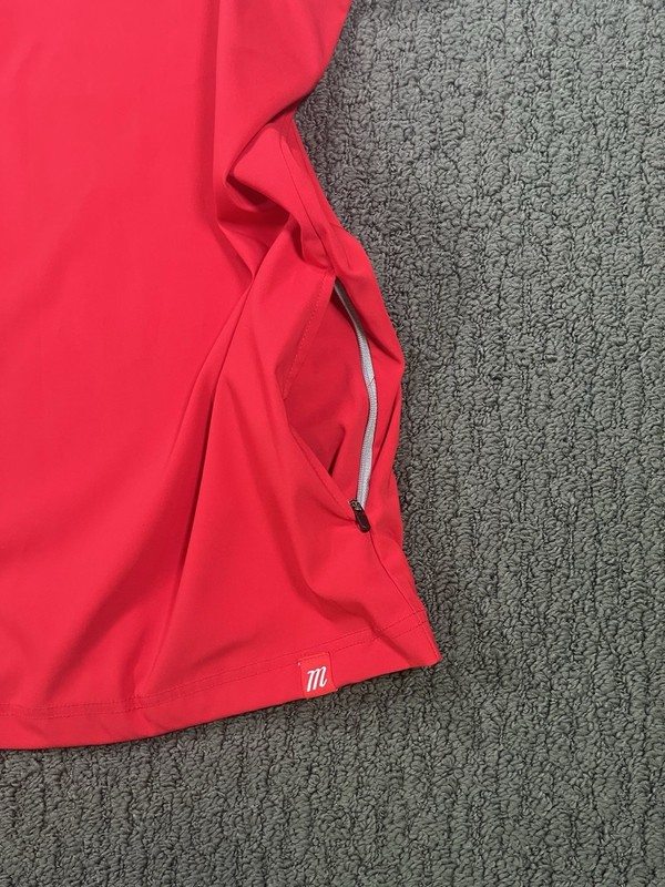 Marucci Honor The Game WBL Large Baseball Wind Shirt Red Gray Quarter Zip Pocket gallery