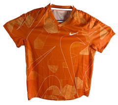 Nike Court Dri-FIT V-Neck Victory Printed Tennis Shirt Orange Men M DD8333-834