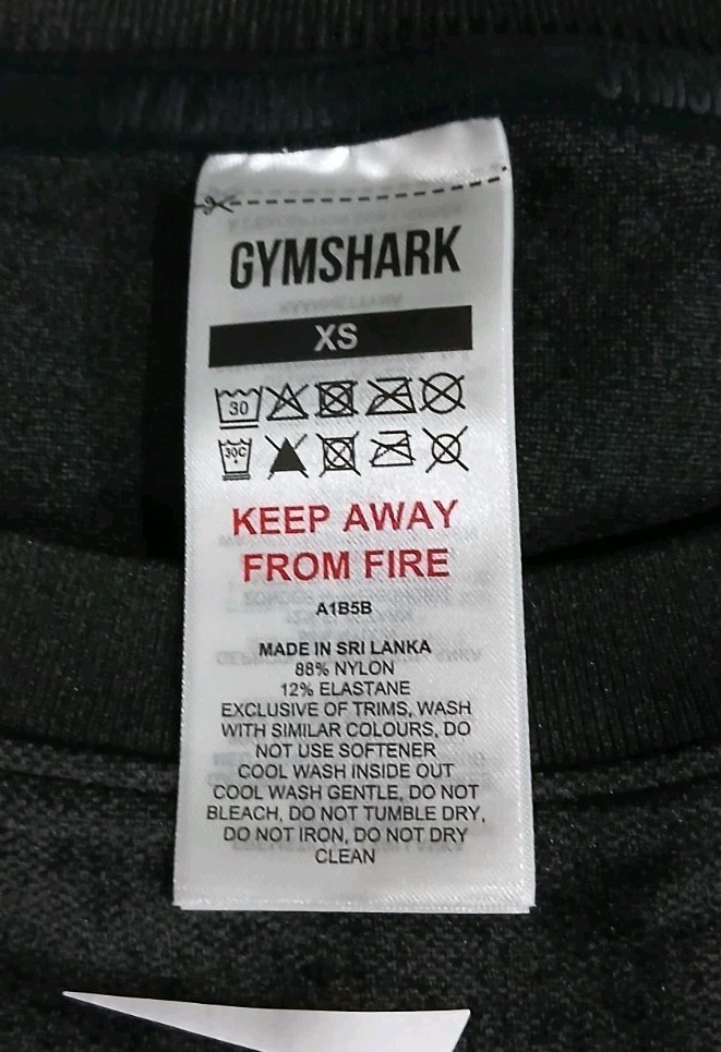Gymshark Mens Extra Small Black Shadow Seamless Long Sleeve A1B5B T-Shirt gallery