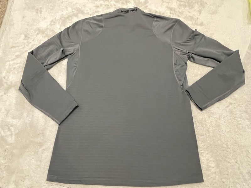 Nike Pro Compression 1/4 Zip Long Sleeve Top Running Gray Men’s Large gallery