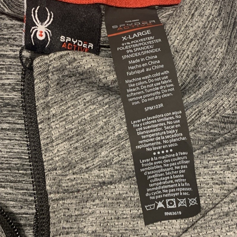 Spyder Active Mens XL Gray Heather Quarter Zip Pullover SPM103RB ProWeb NWT gallery
