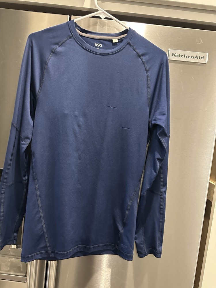 Mens DSG Navy Blue Base Layer Long Sleeved Shirt Athletic med
