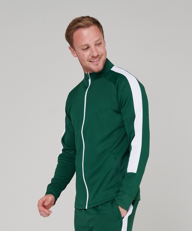 Track Jacket Full Zip Up Two Tone Tracksuit Top Sports Activewear Men Women gallery