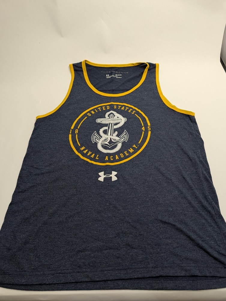Under Armour Threadborne Run Men’s Blue Heatgear Naval Academy Tank Top M