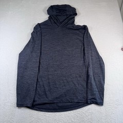 A1 Shirt Mens XL Gray Hooded Long Sleeve Qwick-Dry Performance Athletic Tee