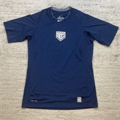 Nike Pro Combat Shirt Medium Blue White Performance Center Swoosh Drifit Preppy