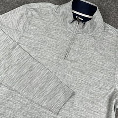 Jos. A. Bank Traveler Pullover Mens XL Gray Tailored 1/4 Zip Long Sleeve Shirt