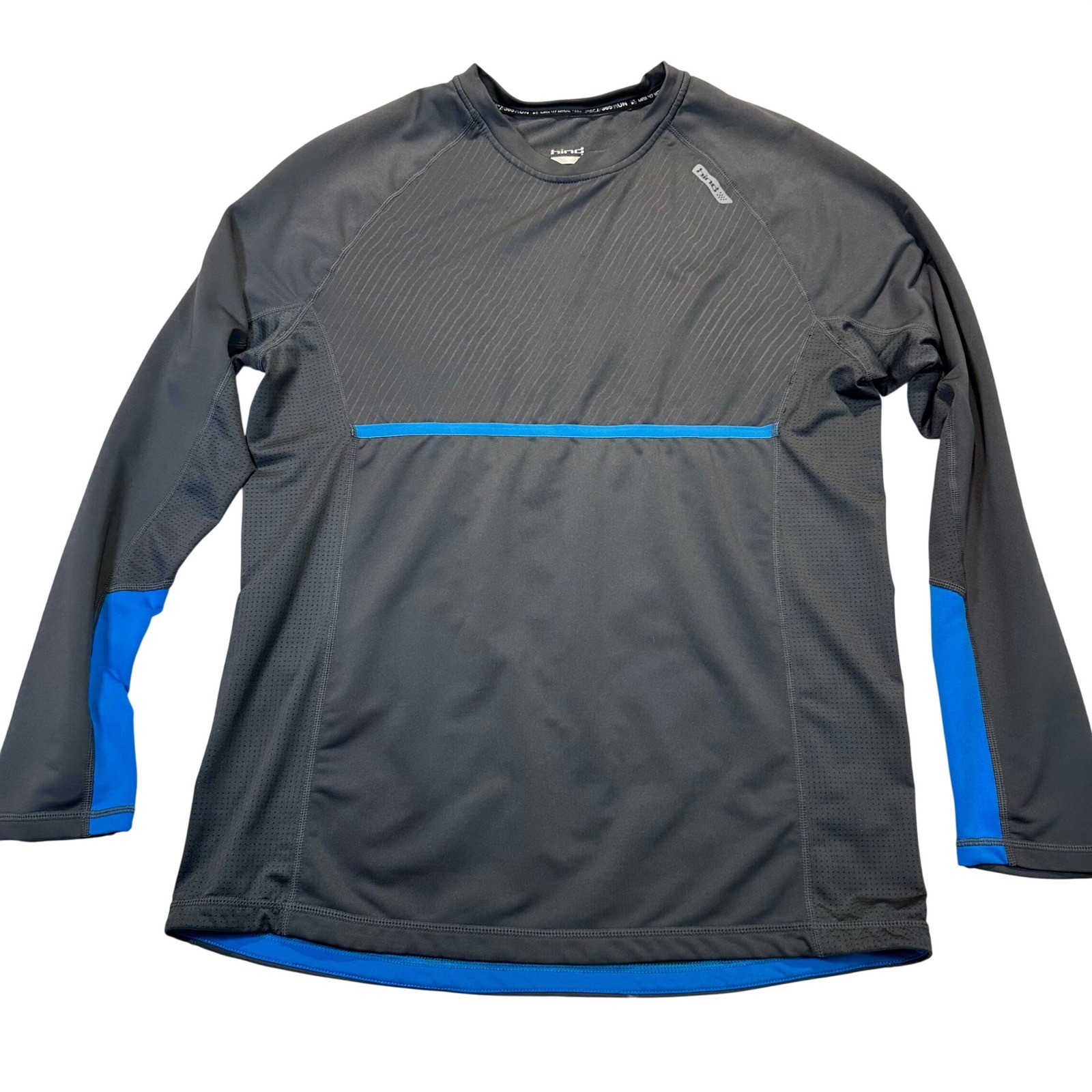 Hind Running Shirt Mens Large Grey Blue Long Sleeve Performance Athletic Train gallery