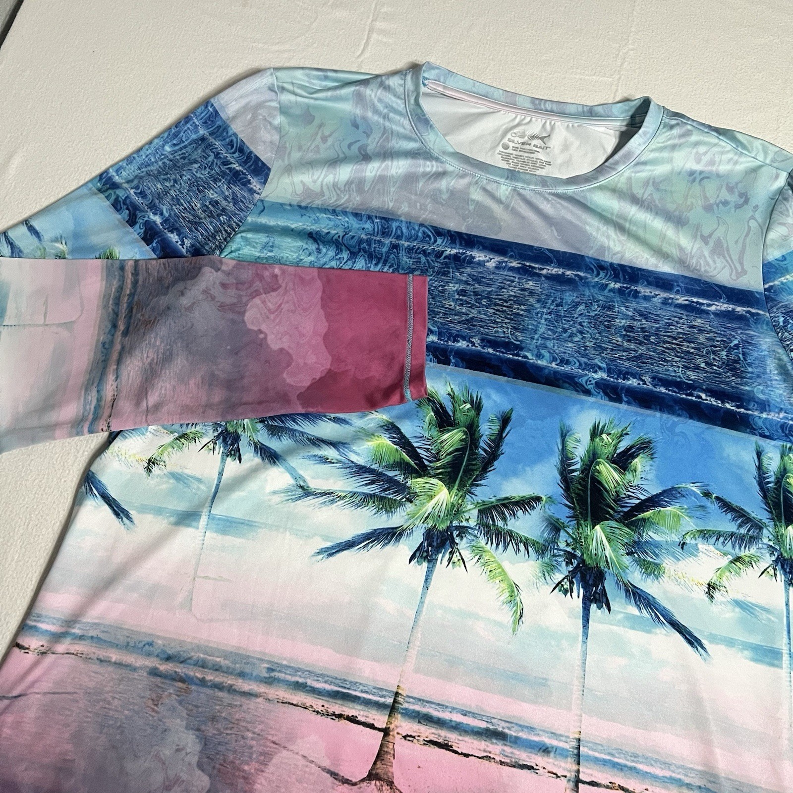 Silver Bait Long Sleeve Performance Fishing Shirt Men’s XL Stretch Beach Theme gallery