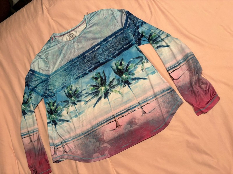 Silver Bait Long Sleeve Performance Fishing Shirt Men’s XL Stretch Beach Theme gallery