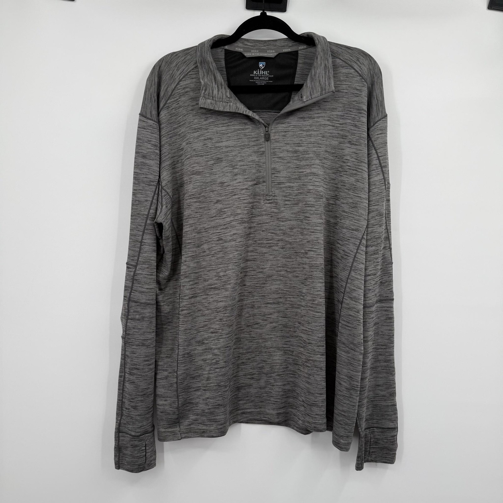 Kuhl Alloy Pullover Mens 2XL Gray Quarter Zip Stand-Up Neck Hiking Activewear gallery