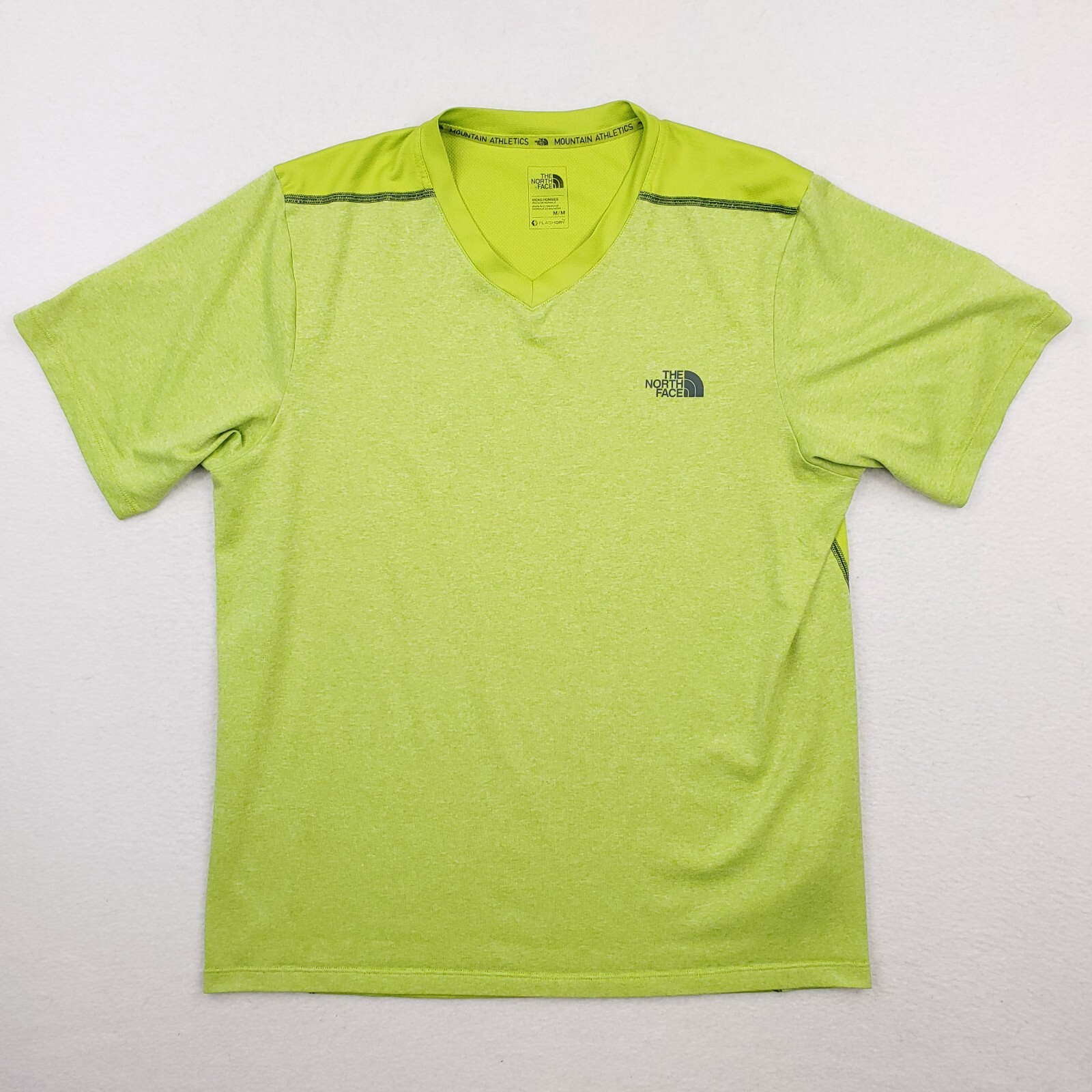 North Face Shirt Mens Medium Green Reactor Running V Neck Flashdry XD Training gallery