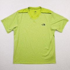 North Face Shirt Mens Medium Green Reactor Running V Neck Flashdry XD Training